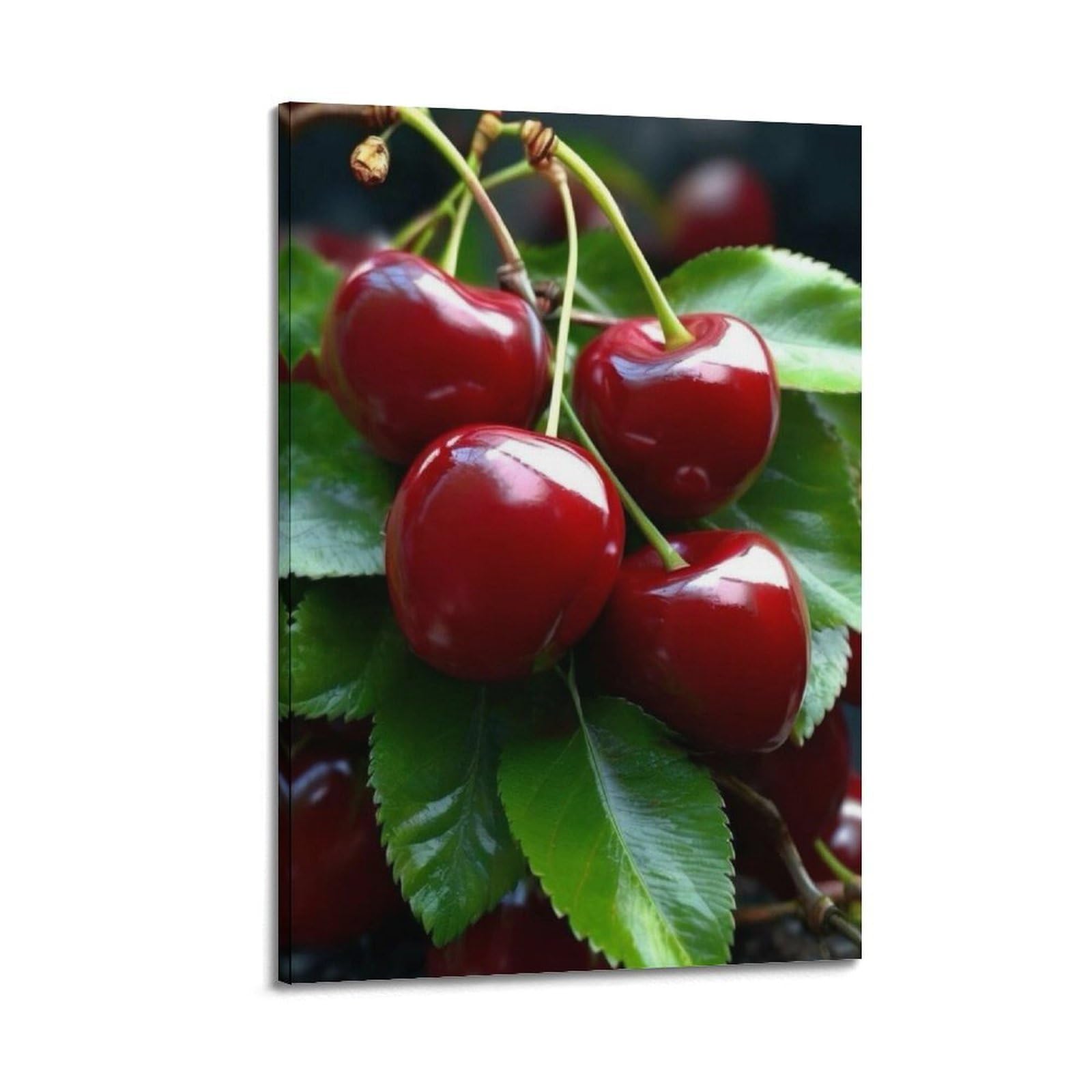 Décoration murale cerises rouges 50x75cm tableau moderne