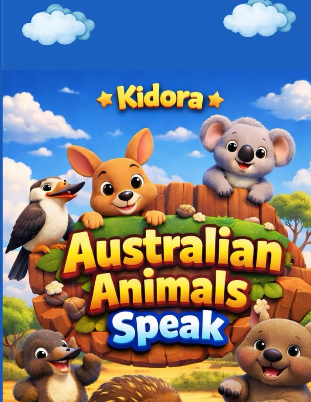 Kidora Australian Animals Coloring Book - Volume 1: Fun & Educational Animal Activity Book for Kids Ages 4–8 | Cute Aussie Wildlife Coloring Pages with Simple Facts