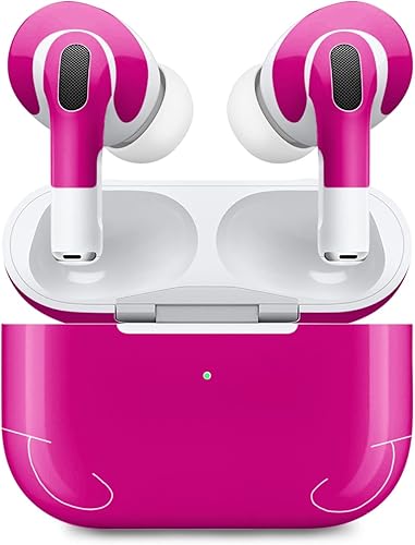 MightySkins Skin compatible con Apple AirPods Pro 2 - Rosa intenso sólido  Funda protectora duradera y única de vinilo  Fácil de aplicar, quitar y