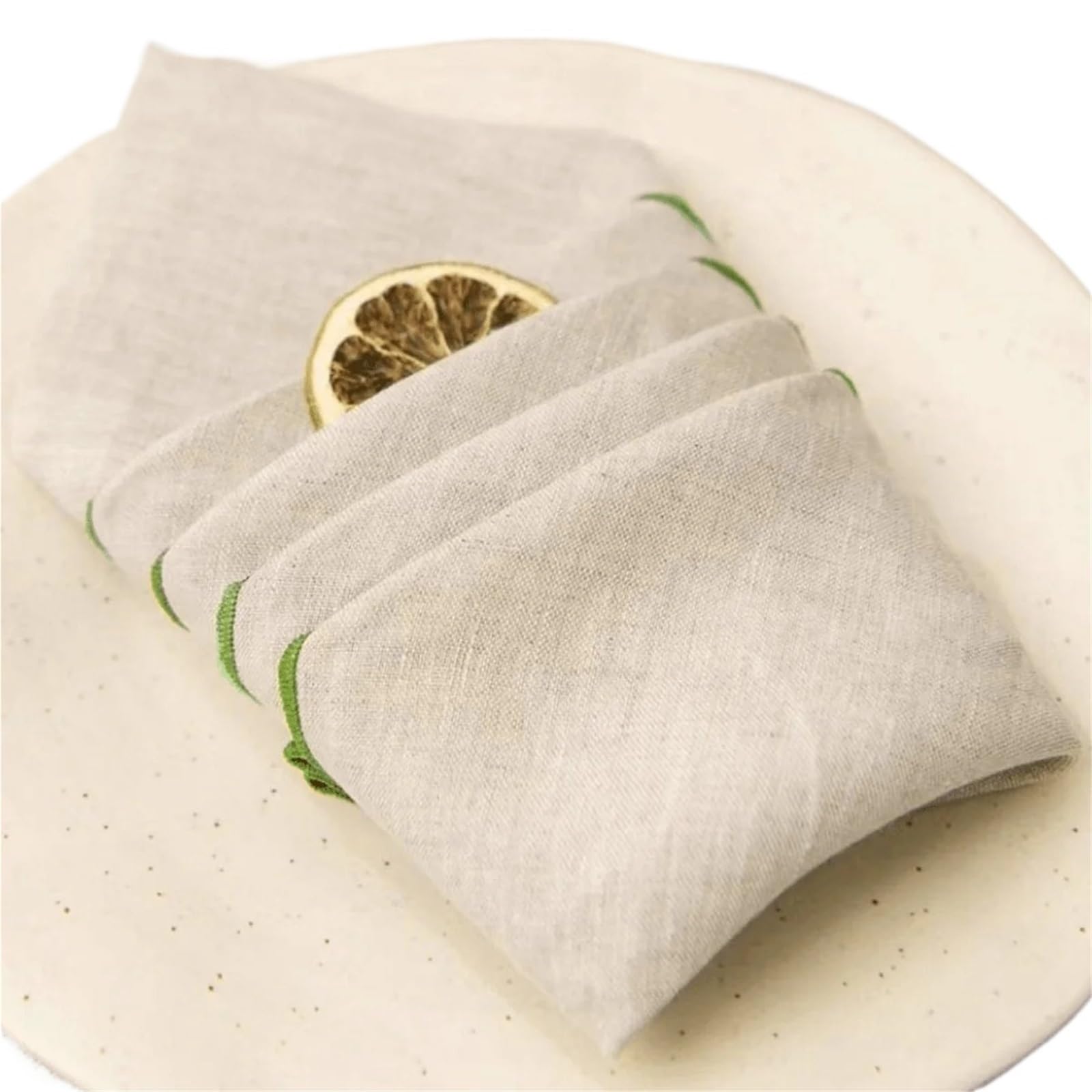 Servilletas de Mesa de algodón, Servilletas de Mesa 40x40cm Mezcla algodón y Lino 6uds Multicolor(6pcs Green Napkin)
