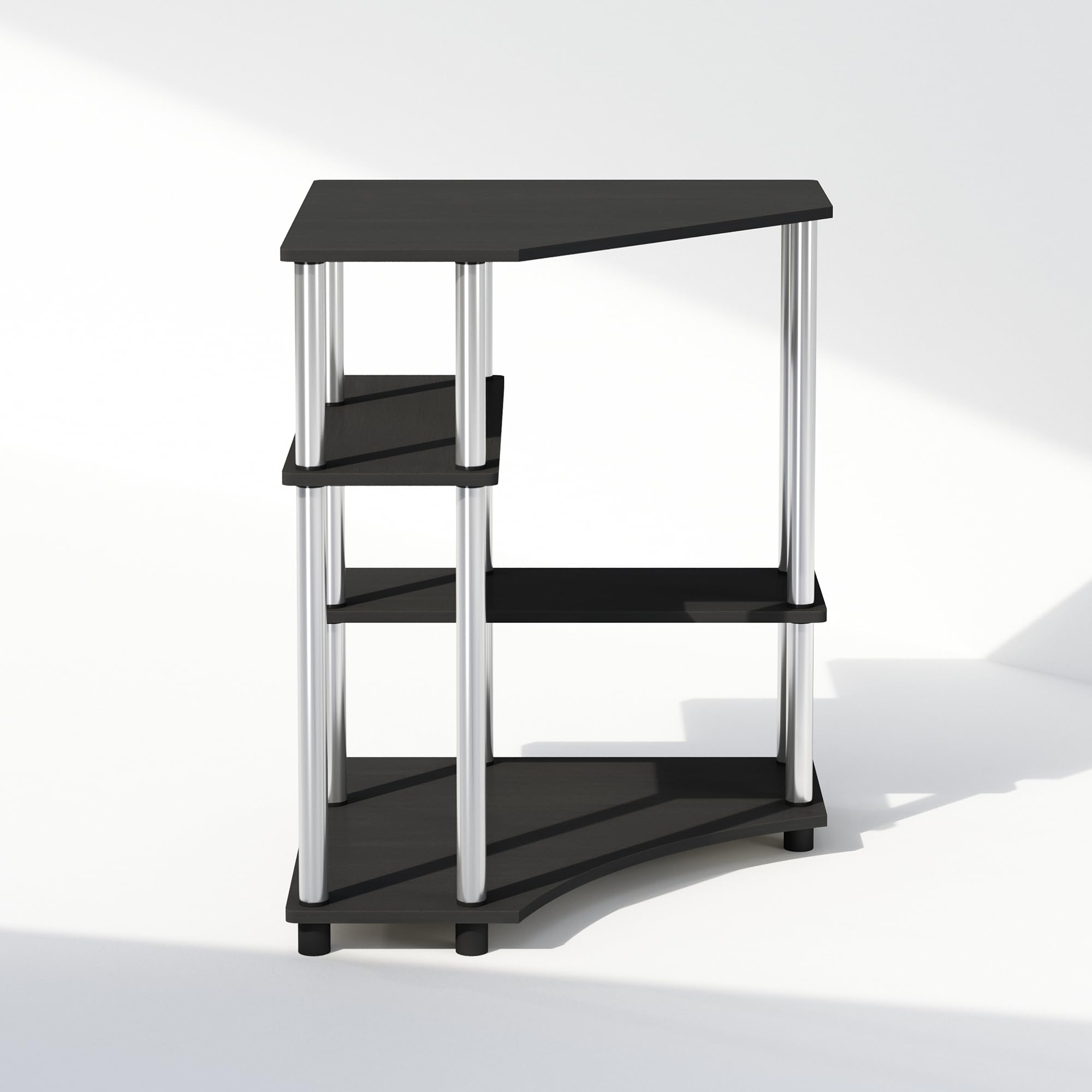 Furinno TURN-N-TUBE Scaffali contenitore, scaffale angolare a 4 ripiani, scaffale espositivo, libreria angolare, per organizzazione e stoccaggio, soggiorno, ufficio domestico, Americano