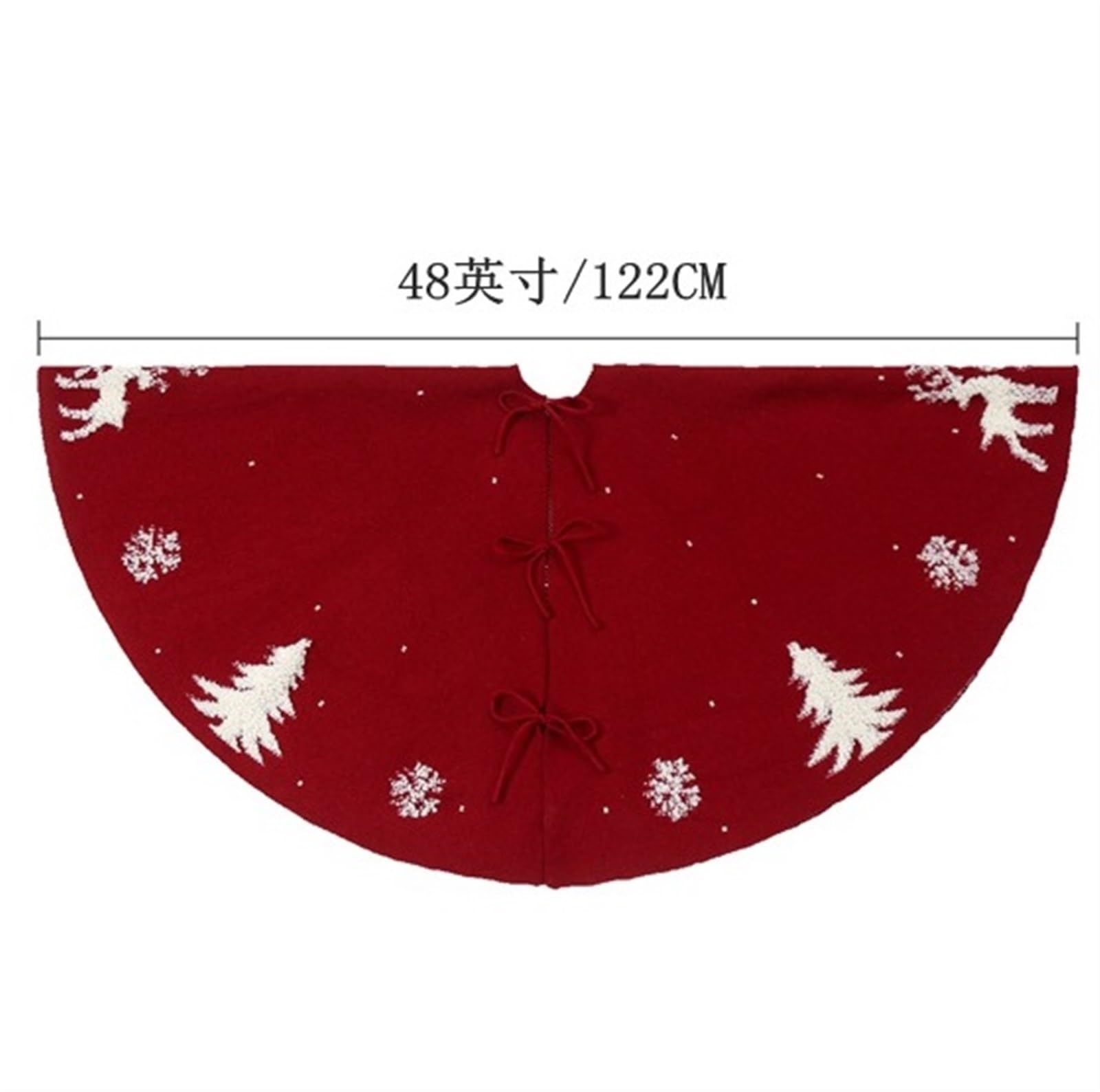 Tapis Sapin de Noel Jupe d'arbre De Noël Tricotée De 48 Pouces, Luxe pour Les Décorations De Maison De Fête De Vacances De Noël Vacances Rustiques Tapis(B)
