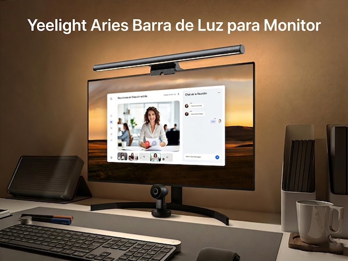 Yeelight Lámpara Monitor con Control Remoto Inalámbrico 40cm, Luz Monitor 250LM Protección Ocular, Barra de Luz LED USB para Oficina y Gaming, Monitor Light Bar Regulable, Screenbar Antireflejos