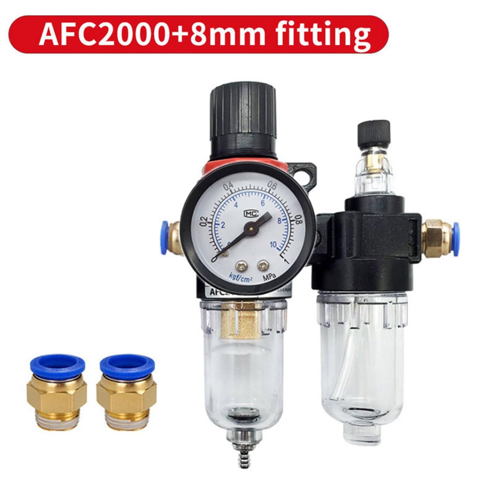 AFR2000 AFC2000 G1/4 "Filtro aria Combinazione Regolatore Lubrificatore Due Unione Trattamento Olio Separazione Acqua (Afm2000 AL2000)