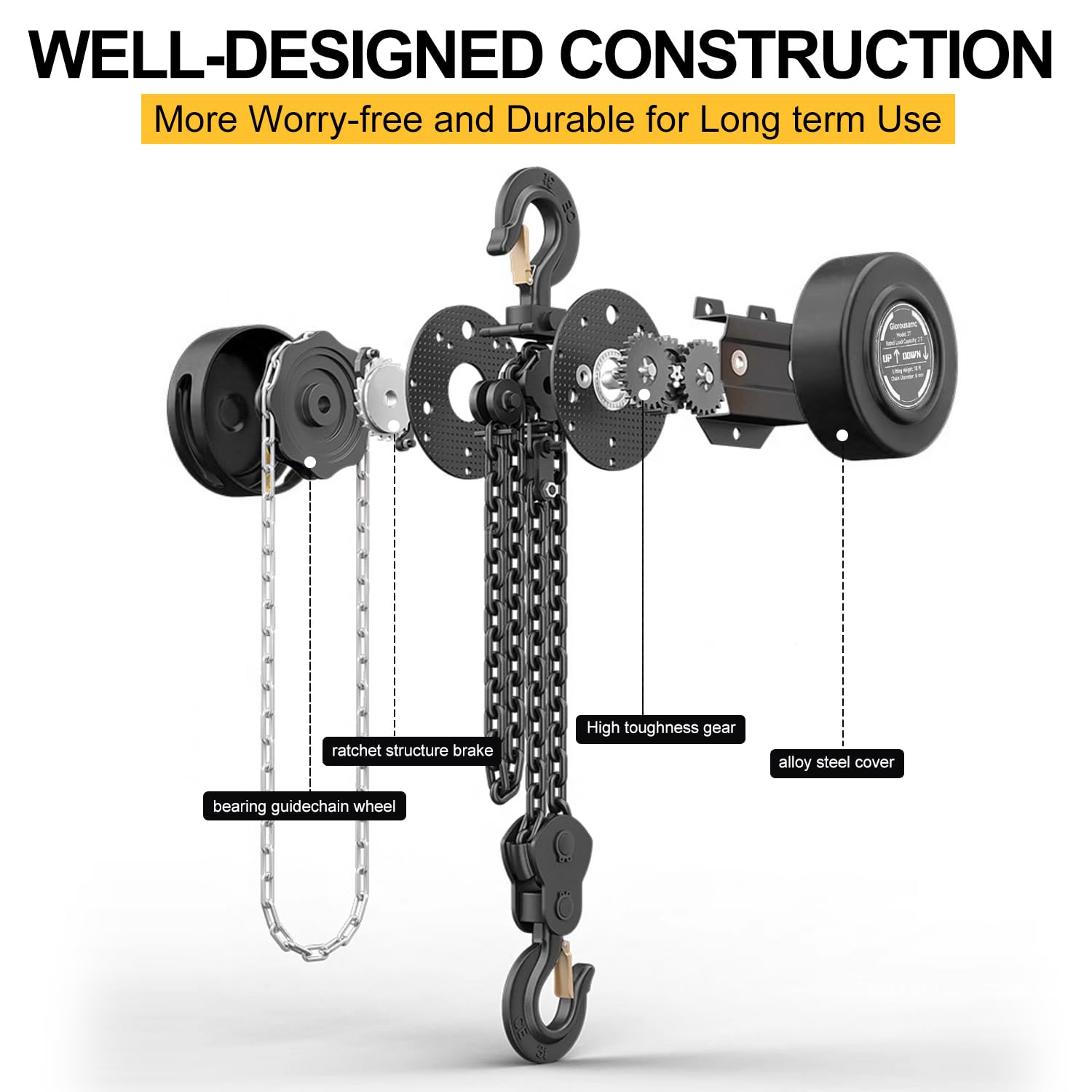 2 Ton Hand Chain Hoist - Heavy Duty Lifting -8 2 Ton Hand Chain Hoist - Heavy Duty Lifting -8