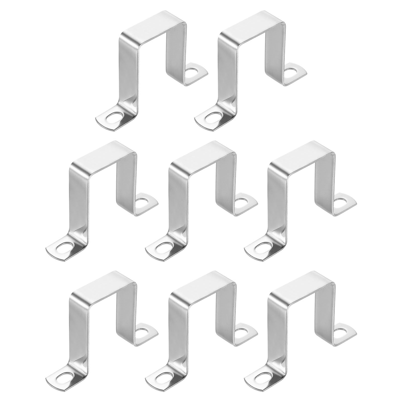 Supports en U 40x60mm inox 304 fixation barre fermée porte abri de jardin x8
