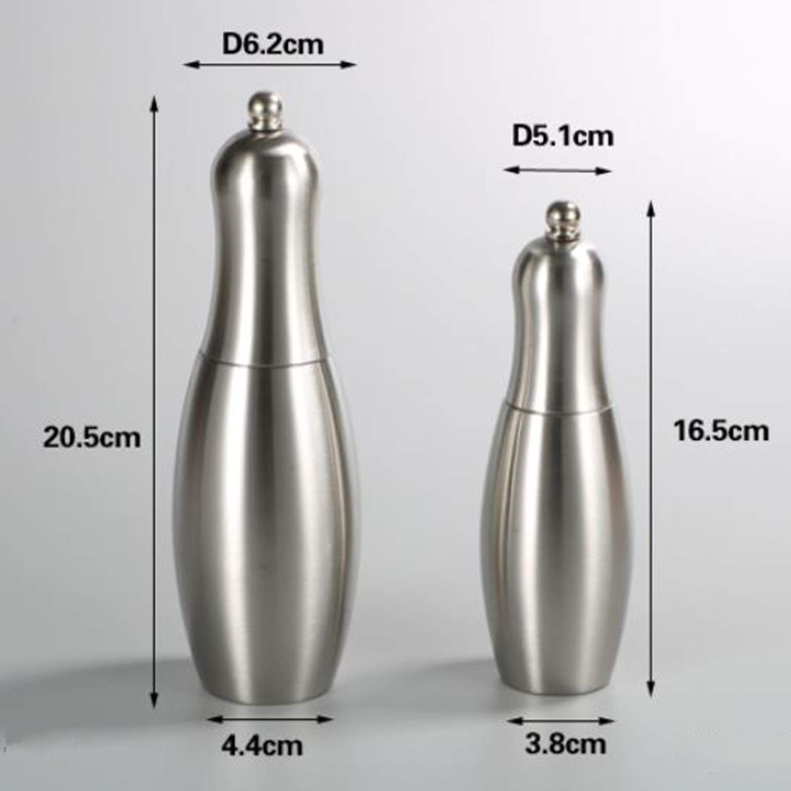 Młynek do pieprzu lub soli ze stali nierdzewnej, mocny ceramiczny mechanizm mielący, 6,5" i 8" regulowany ceramiczny młynek do pieprzu, przybory kuchenne