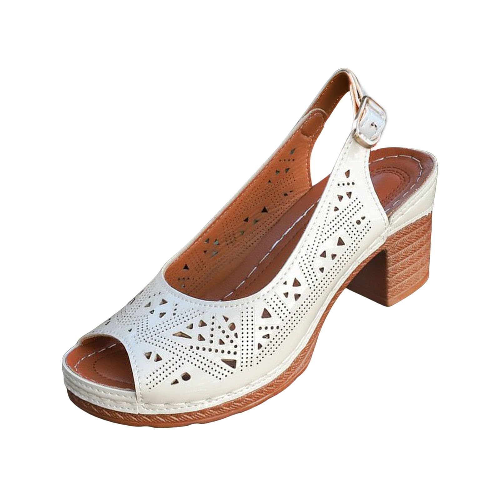 Baskets d'été confortable à semelle plate et bout ouvert ergonomique - 8
