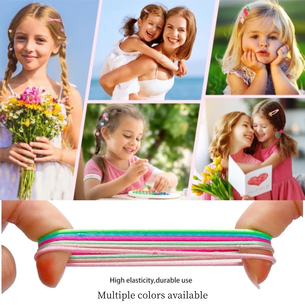 Lot de 1191 mini élastiques à cheveux pour bébé - Accessoires pour cheveux - Pinces à cheveux pour petites filles - Bandes élastiques - Nœuds mignons - Barrettes à clip de dessin animé
