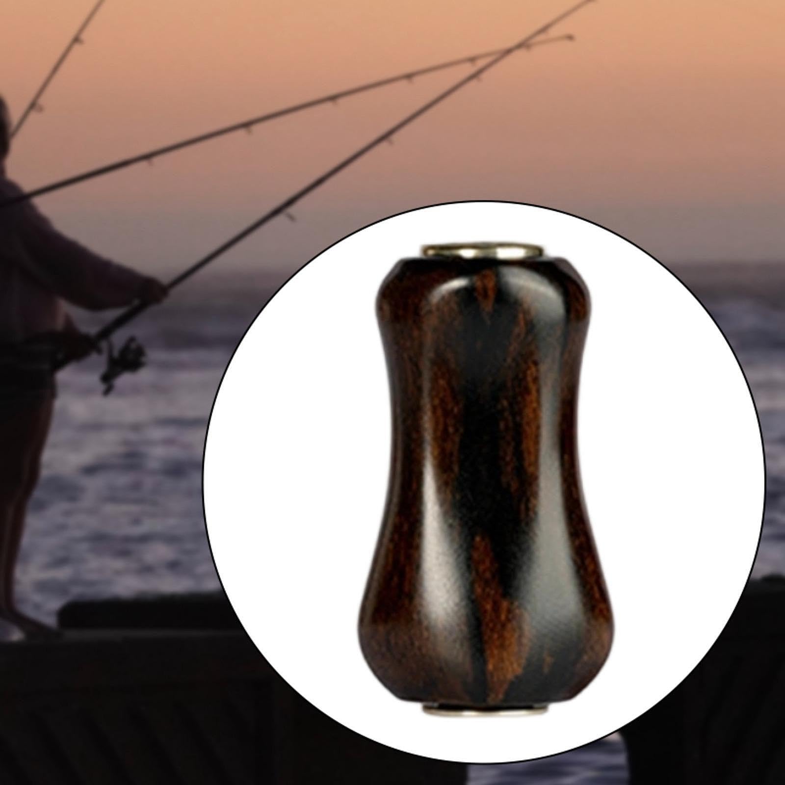 Oshhni Pomello per manovella del Mulinello da Pesca, Impugnatura Comoda per Acqua Dolce e salata, Ricambio in Legno