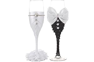 TRUE LOVE GIFT: Wedding Champagne Flutes, Wedding Champagne Glasses, Toasting Glasses with Stem