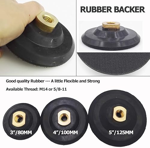 Miniatura 2 de DT-DIATOOL 2 almohadillas de goma para respaldo de 5 pulgadas, almohadilla de respaldo de gancho y bucle 5/8-11 eje