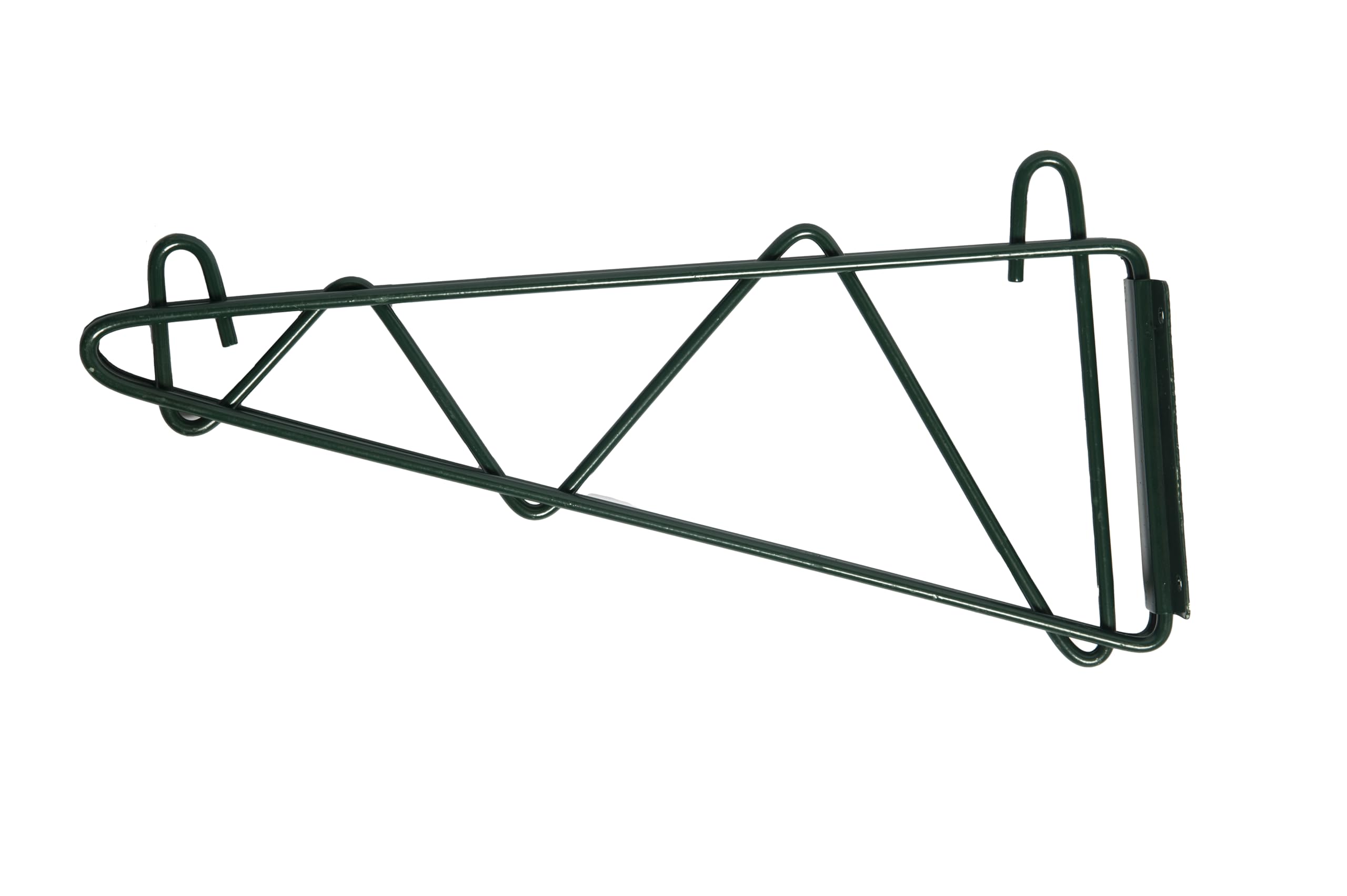 Express KitchQuip Epoxy Green Wall Mounting Bracket for Wire Shelving | Double Bracket for Commercial, Retail or Home Use | NSF Certified | Set of 2 Brackets | (24
