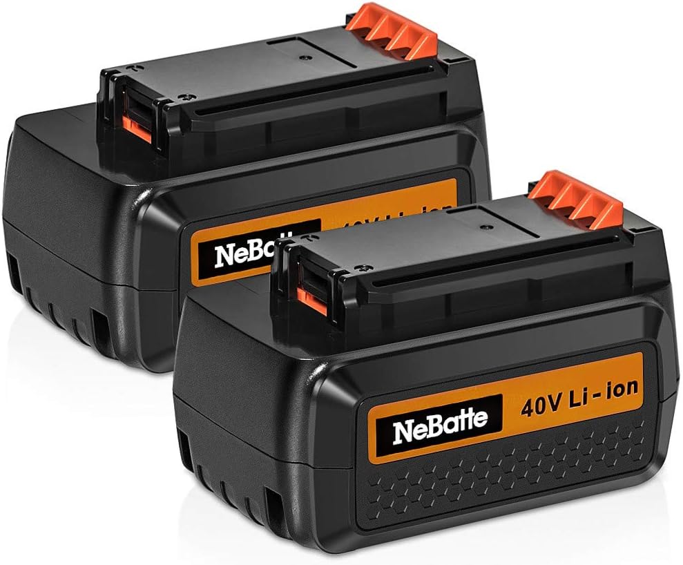 Amityke 40V Max 2500mAh Lithium Battery Replacement Compatible with Black and Decker LBX2540 LBX2040 LBX1540 LBXR36 LBX36 LBXR2036 Black and Decker 40V Battery (2 Pack)