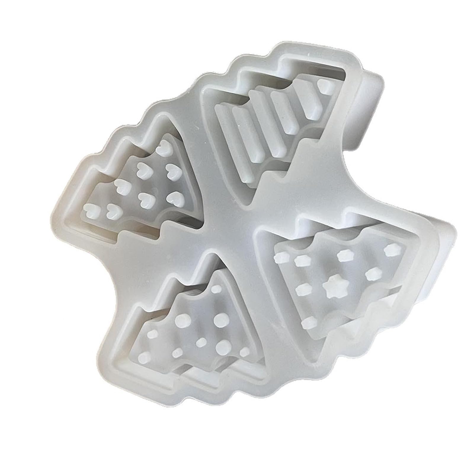 TFAOYS 4 Cavities Tree Shape Silicone Christmas Tree Silicones Mold for Making Tealight Holder Epoxy Resin Project Holiday Baking Mold with Light