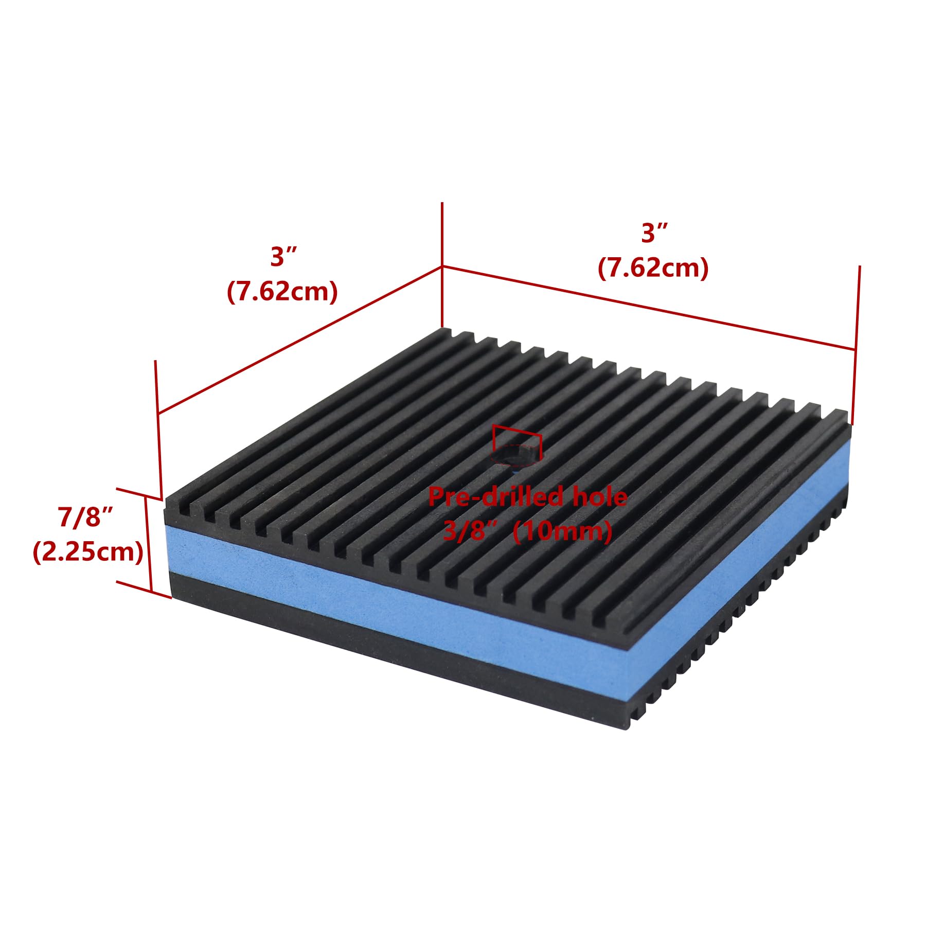 LBG Products Almohadillas antivibración, almohadilla de aislamiento antivibración de goma EVA azul resistente para compresor de aire, lavadora y secadora, HVAC, cintas de correr, accesorios de aire