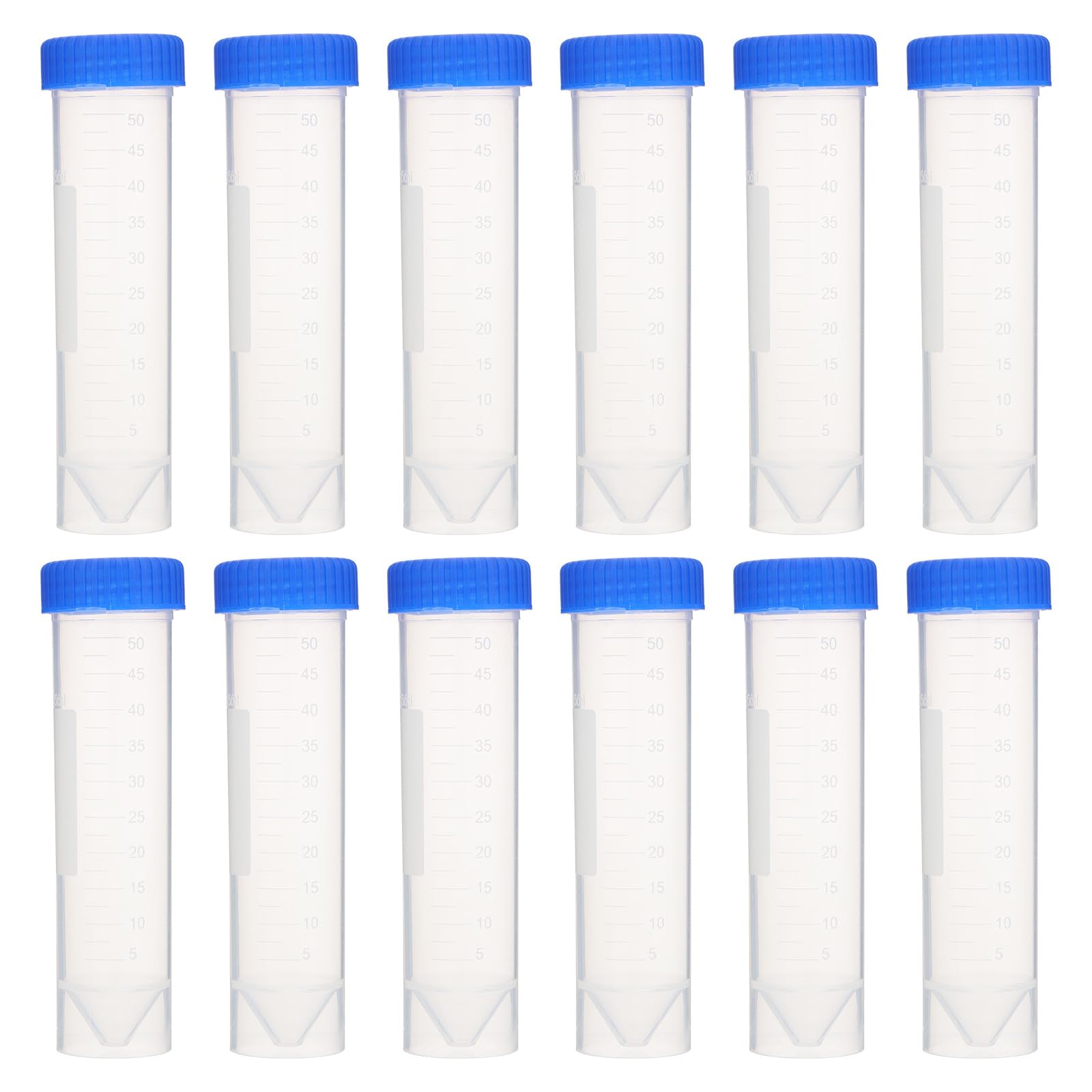 Hohopeti 50 Provette da Centrifuga Autoportanti 50 Ml in Plastica Coniche Tappo a Vite Trasparenti per Laboratorio, Test Scientifici e Analisi Campioni, Confezione da 50 Colore Casuale