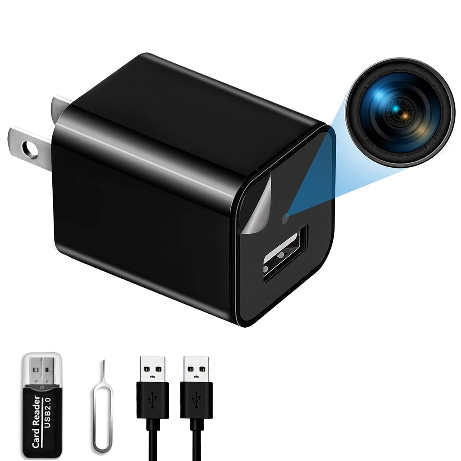 WiFi Mini Camera - HD 1080P Small Cameras - USB Charger Camera - Nanny Cam with Motion Detection for Home, Office