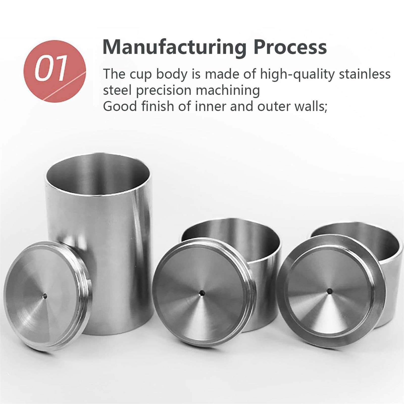 Vaso de acero inoxidable para una medición precisa de la densidad del líquido en aplicaciones de pintura y productos químicos