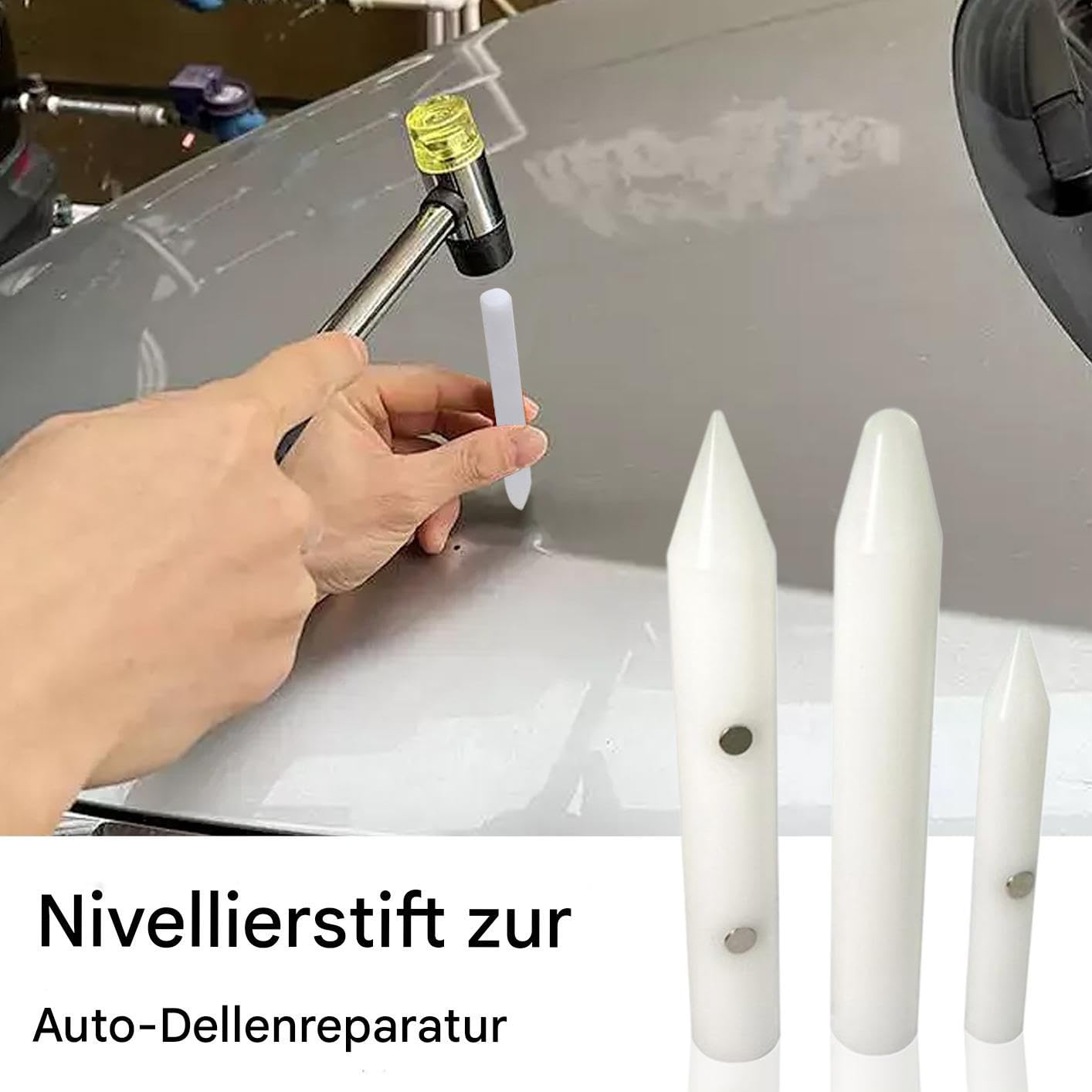 Reparación de abolladuras automáticas, lápiz para reparación de abolladuras, herramientas para reparación de abolladuras, 3 lápices blancos de nailon para reparación de abolladuras de coche