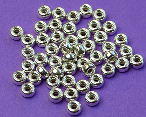 New 4 mm 925 Sterling Silber Plain Rondelle Rondell Spacer Perlen Beads 12 PCS Cover