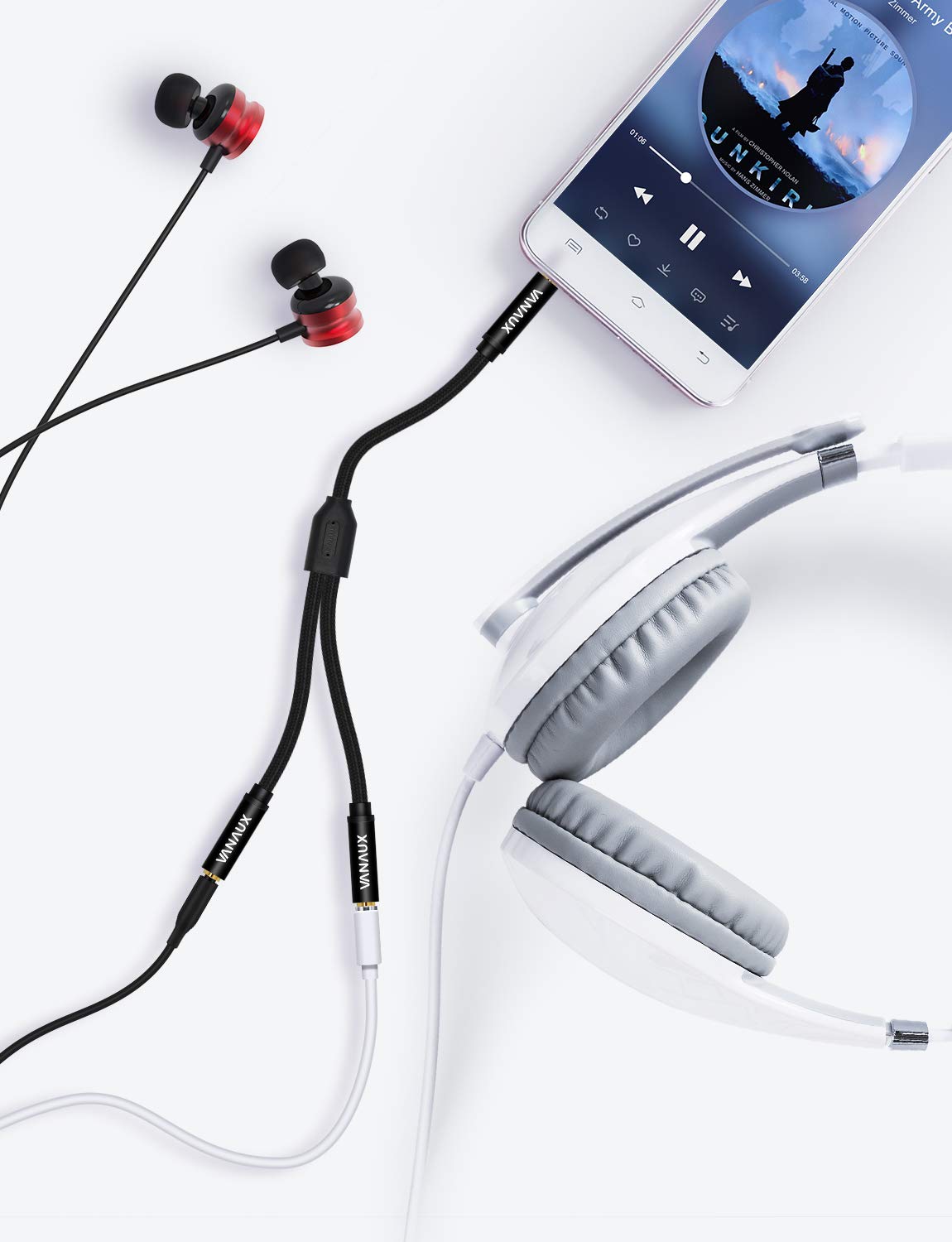 Amazon | VANAUX イヤホンスプリッター 3極 TRS 3.5mm