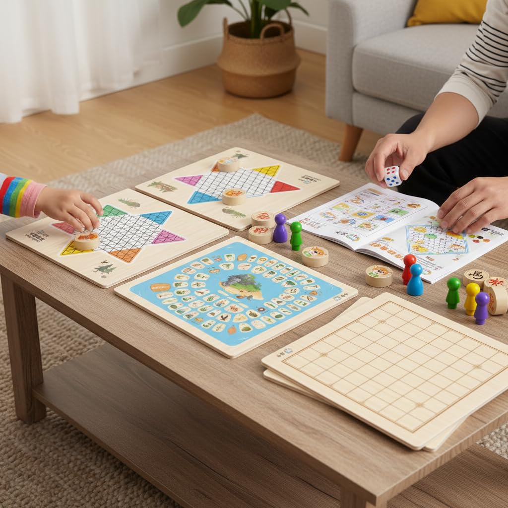 Jeu société magnétique en Bois pour Enfant - Jeu éducatif Familial - pour Les Tout-Petits