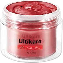 Temporary Hair Colour Cream, Ultimate Hair Colour Wax Temporary Hair Colour Set Instant DIY Cosplay for Carnival Christmas Halloween Parties for Men and Women Red