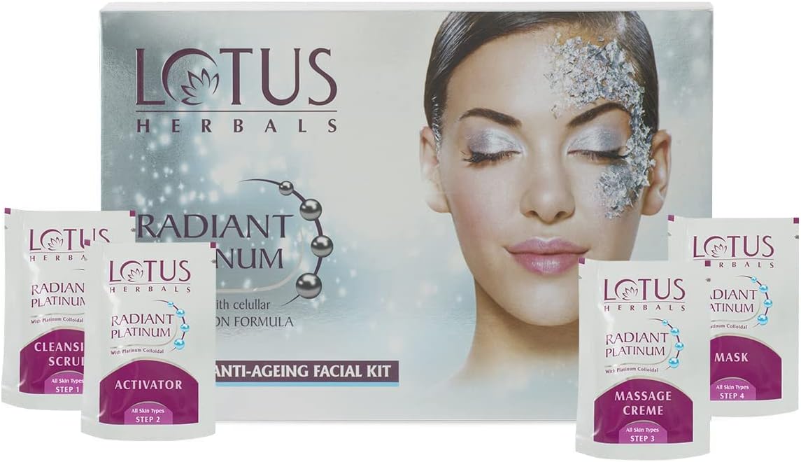 Radiant Platinum Anti-Ageing Facial Kit with Deep Cell Activation System for Cellular Radiance 200 gm Box