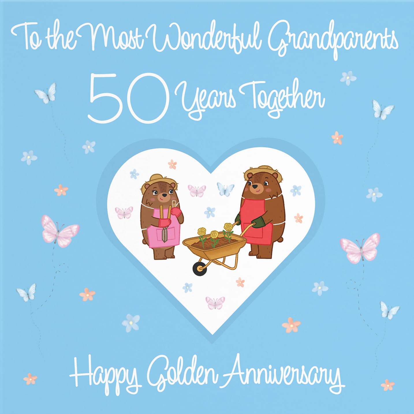 Hunts England, Grandparents 50th Anniversary Card, 50 Years, Golden Anniversary, Romantic Meadows, Fun Card - Image 2