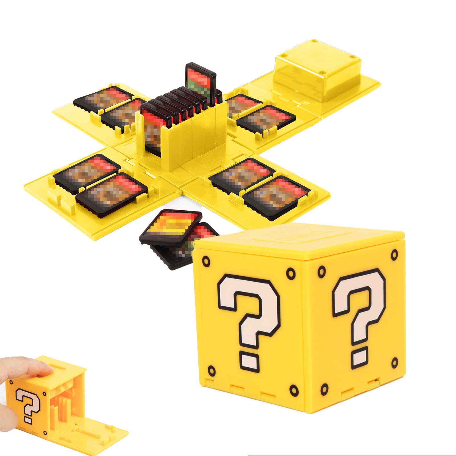 doepeBAE Boîte de Rangement pour 16 Jeux Switch – Étui Compact à Bouton Pop-Up – Protection Antichoc pour Cartouches de Jeux (A1)