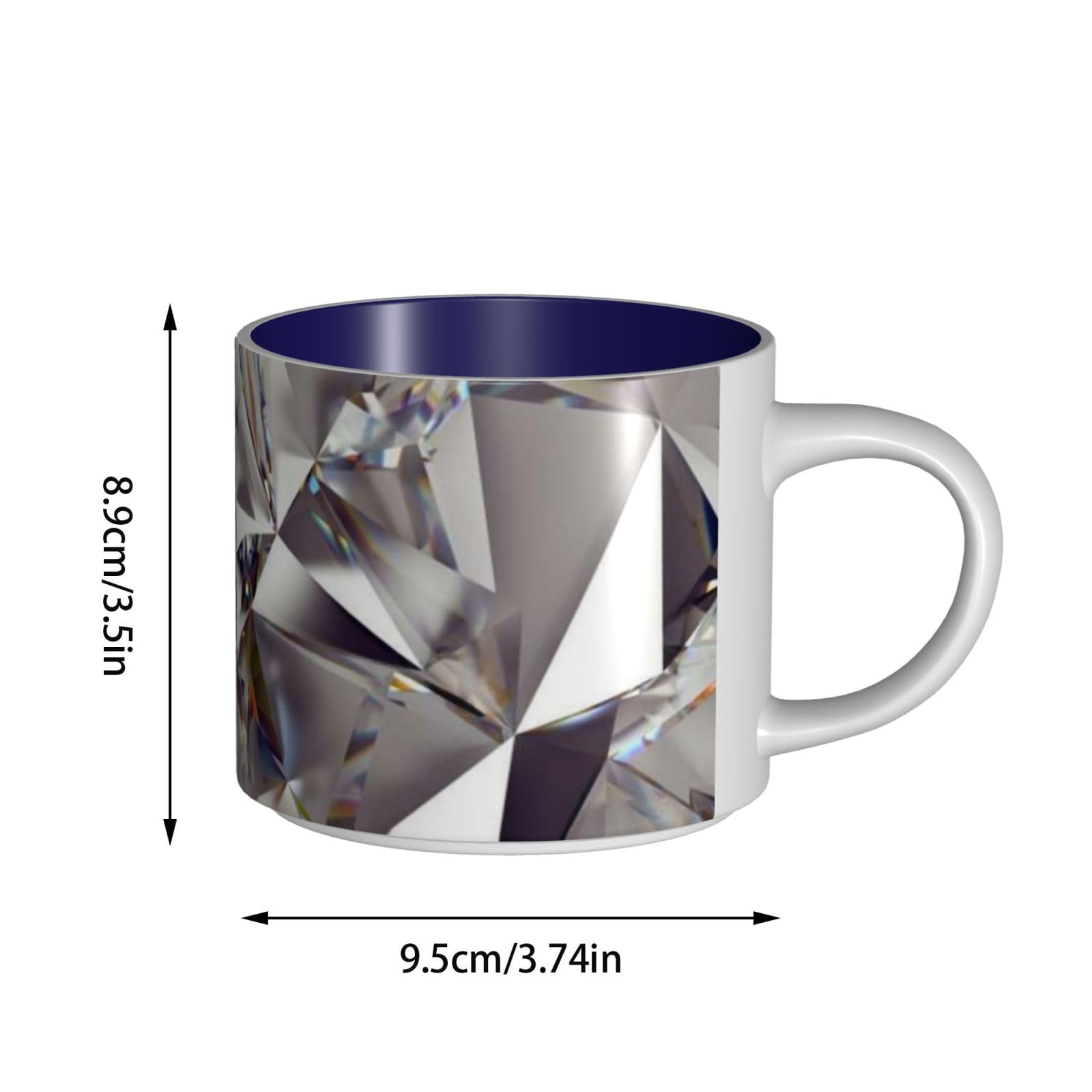 Diamentowy wzór drukowane kubki ceramiczne o dużej pojemności kubek do kawy