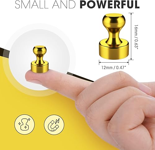 Vista 29 de Grtard Paquete de 24 pines magnéticos, imanes de nevera para pizarra blanca, imanes para refrigerador, imanes pequeños y fuertes para oficina