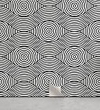 Ambesonne Psychedelic Peel & Stick Wallpaper for Home, Abstract Swirly Curling Spiralling Op Art Minimal Geometric Trippy, Self-Adhesive Living Room Kitchen Accent, 13' x 100', Charcoal Grey and White