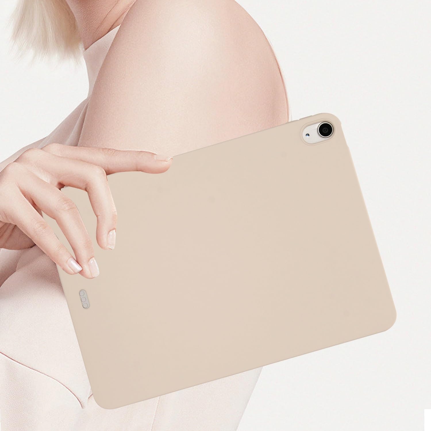 Tablet Case Compatible with iPad Air 13inch 2024 (M2)/Air 13inch 2025 (M3) Soft Design Matte TPU Slim Shockproof Protective Case,Slim Fit Lightweight Silicone Smart Cover(Beige)