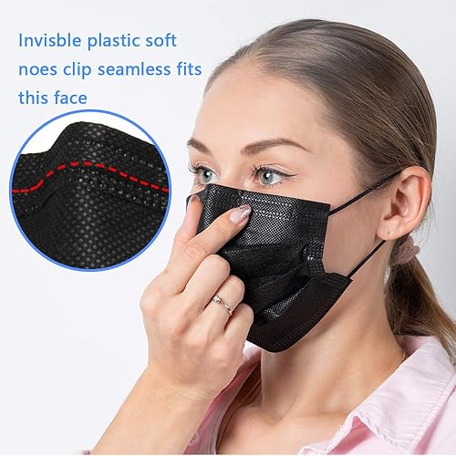 Miniatura 3 de 50pcs 3-Ply Disposable Face Mask Breathable Black Masks