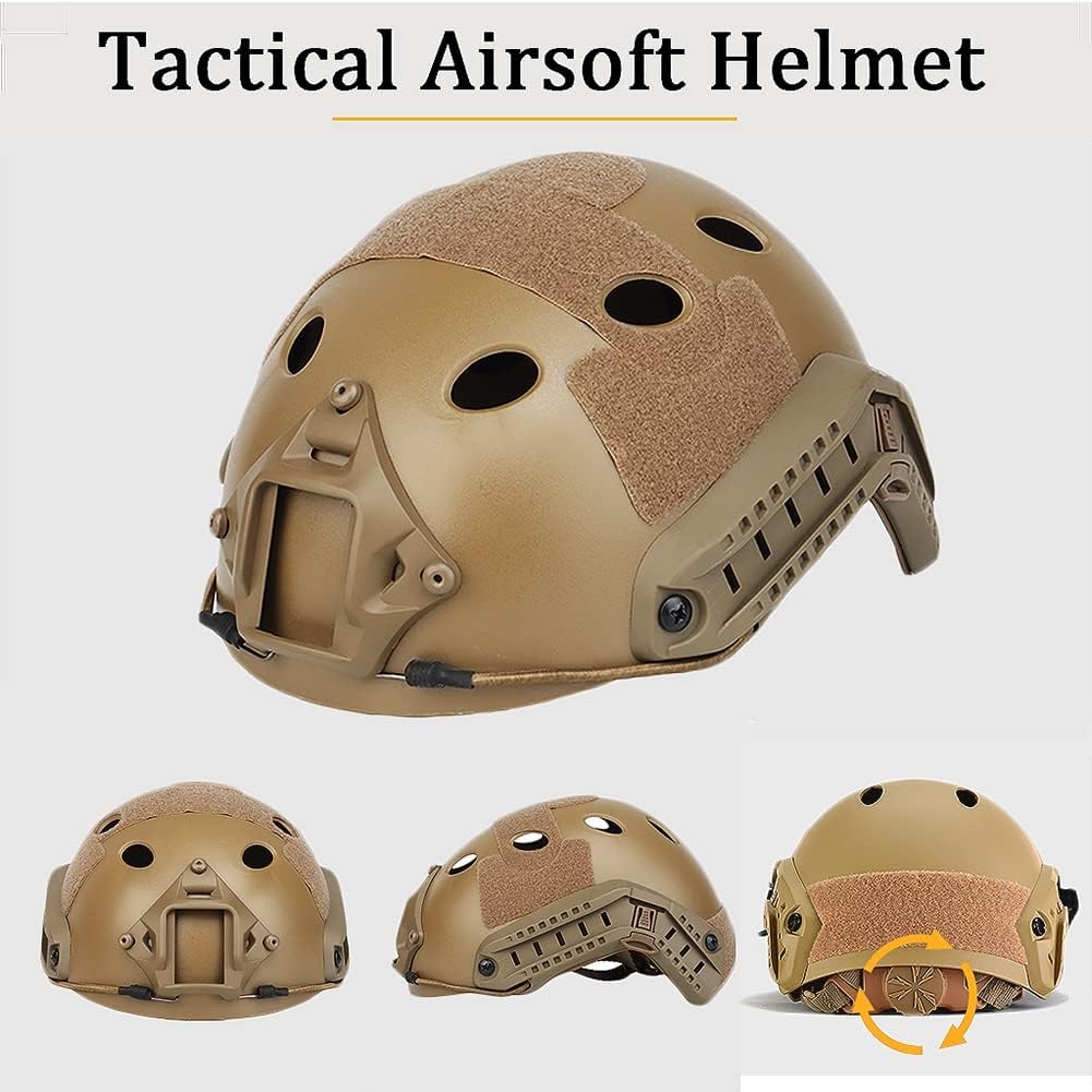 Set Casco Tattico da Softair Con Maschera da Paintball Regolabile Occhiali e Copricasco per Giochi di Sopravvivenza All'aperto