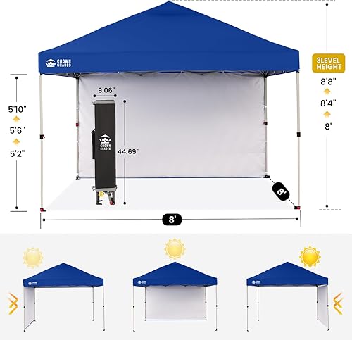 Miniatura 18 de CROWN SHADES - Toldo desplegable de 10 x 10 pies con 1 pared lateral, tienda de campaña de playa que se arma con solo presionar un botón, glorieta