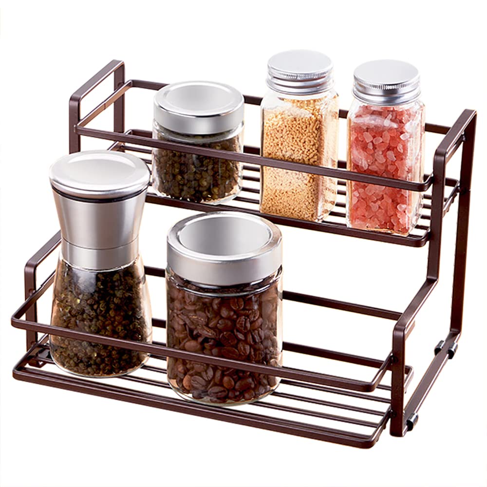 Étagère à épices à 2 Niveaux, Organiseur Coulissant Pour Armoire De Cuisine Organiseur De Tiroir Pour Petits Espaces~p151386265