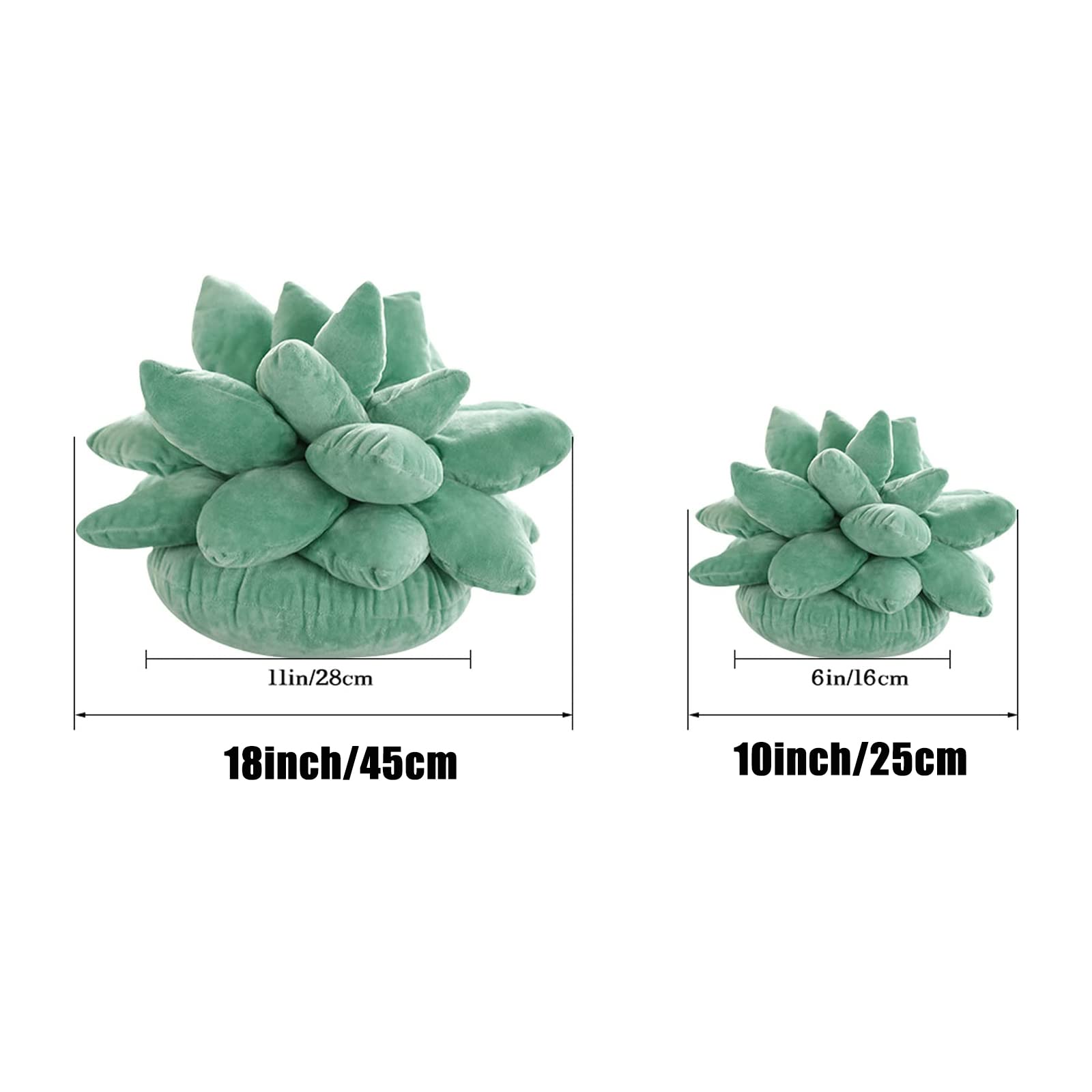 3D Succulents Cactus Pillow,Cute Pillows for Bedroom Aesthetic,10 Inch Lifelike Plush Stuffed Toys Soft Doll Creative Potted Flowers Pillow Chair Cushion Gift for Girls Kids (10 inches, Rainbow)
