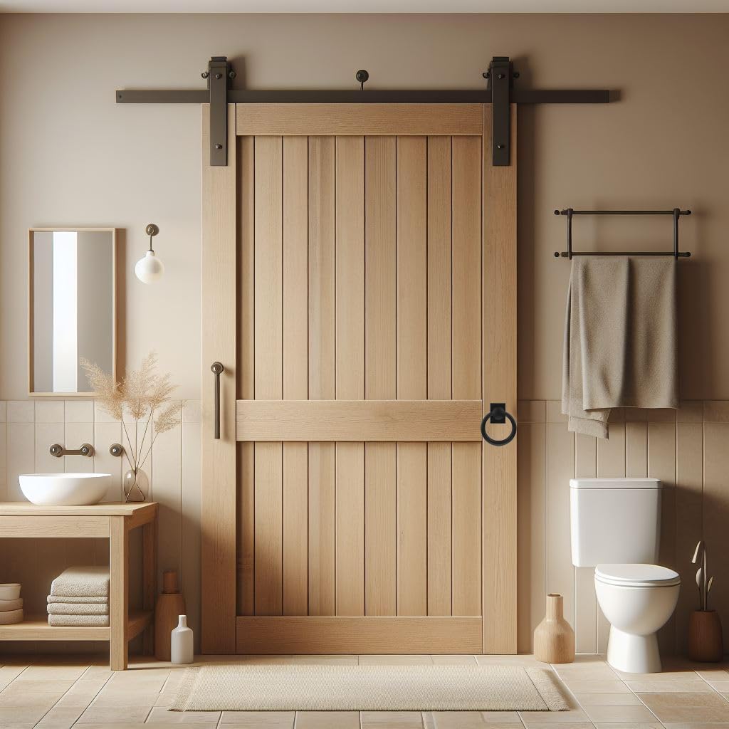 trust4care 3-3/4" Rotatable Matte Black Sliding Barn Door Pull Handles, Flush Folding Ring Gate Pulls, Heavy-Duty Zinc Grip Pull for Hallway Bifold Barn Door, Garage, Garden Fence Wooden Gate