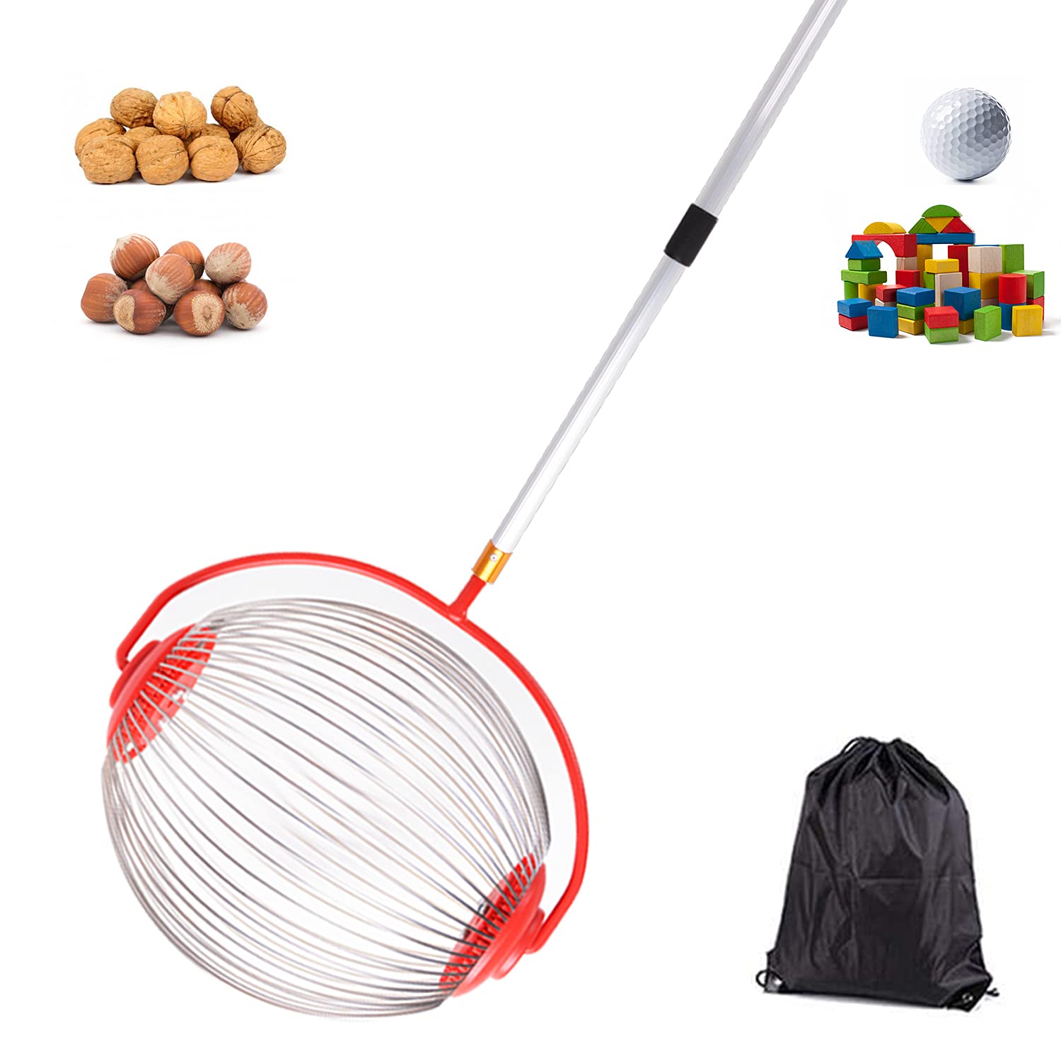 Amazon.com : VEDOSRE Nut Gatherer Rolling Nut Harvester Ball Picker  Adjustable Lightweight Outdoor Manual Tools Picker Collector Walnuts Pecans  Crab Apples and Ball 1'' to 3'' in (9.4in) : Patio, Lawn &