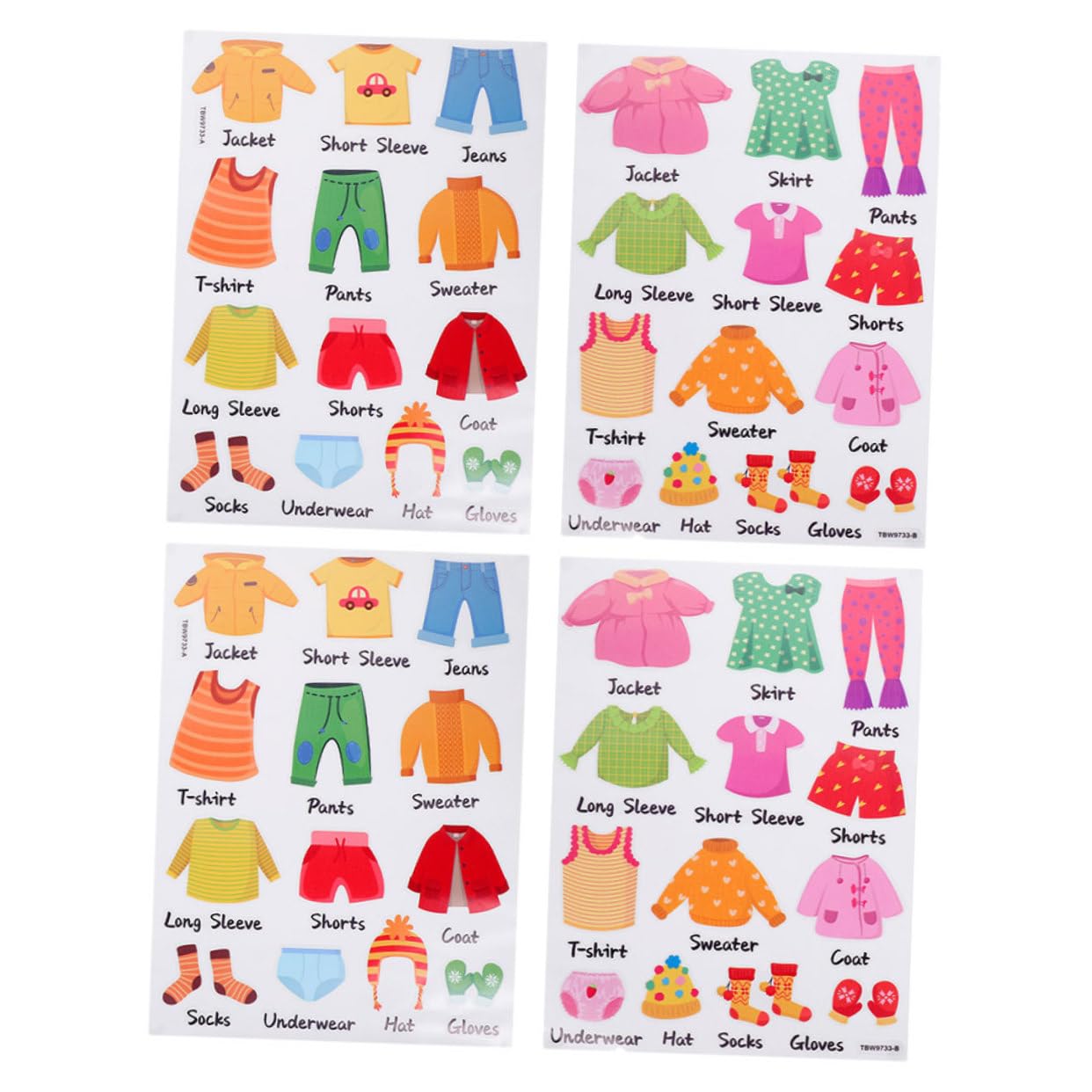 1 Set Removable Wardrobe Stickers - Cute Clothing Classification Labels For Drawers, Dressers & Closet Organization