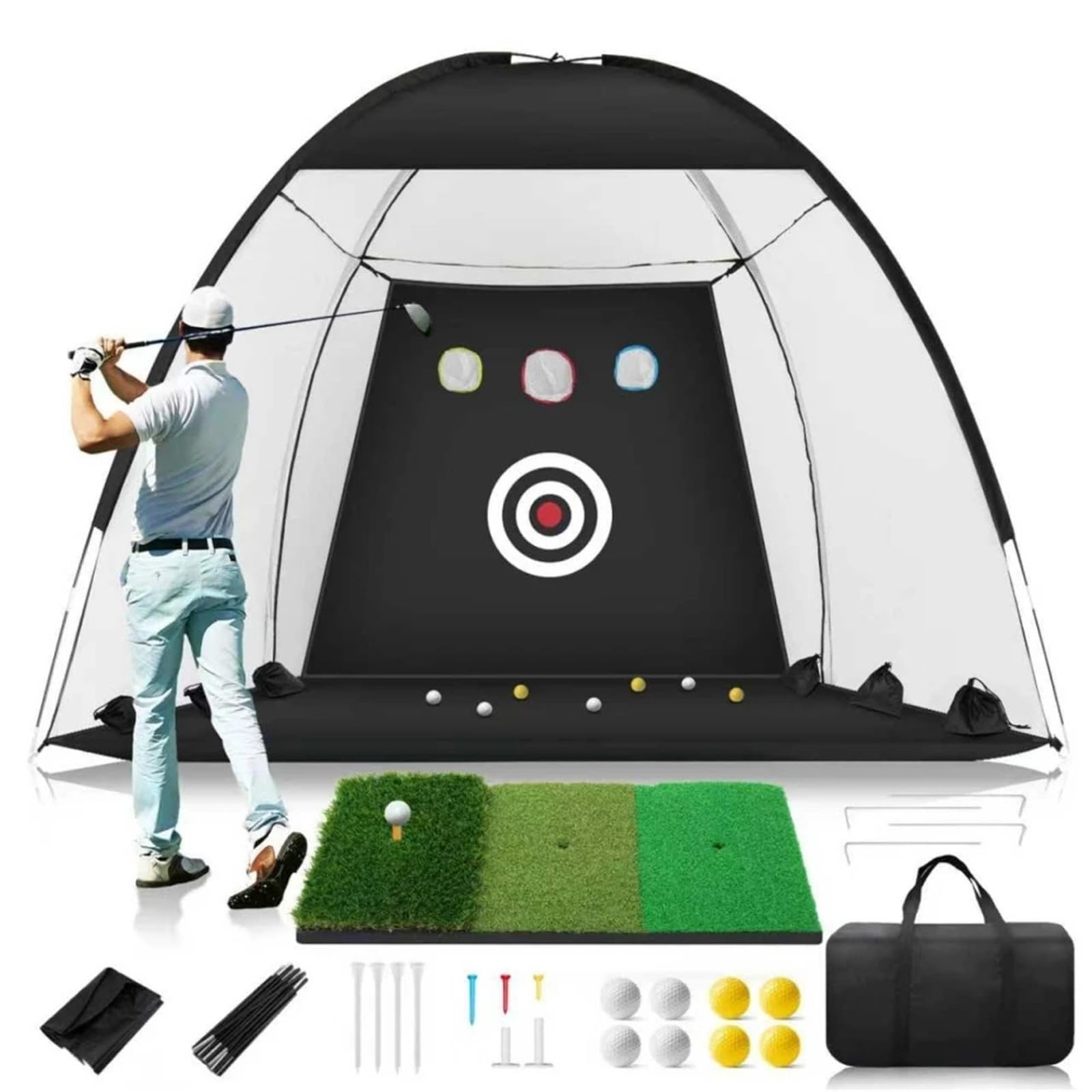 Red de golpeo de golf compatible for interiores y exteriores con objetivo