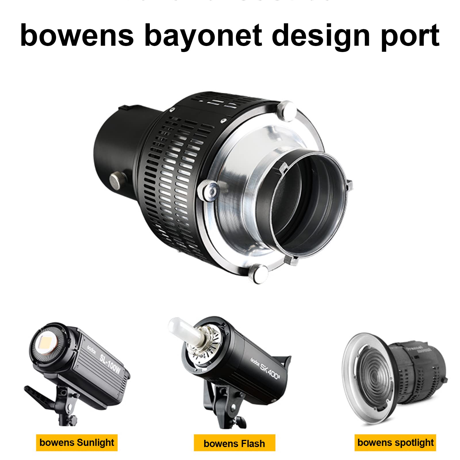 Soonpho Snoot óptico cónico con Soporte Bowens para fotografía, aleación de Aluminio GOBO proyector Bowens con 5 filtros de Color y 10 Gobos para luz LED Monolight Spotlight Studio Flash de luz