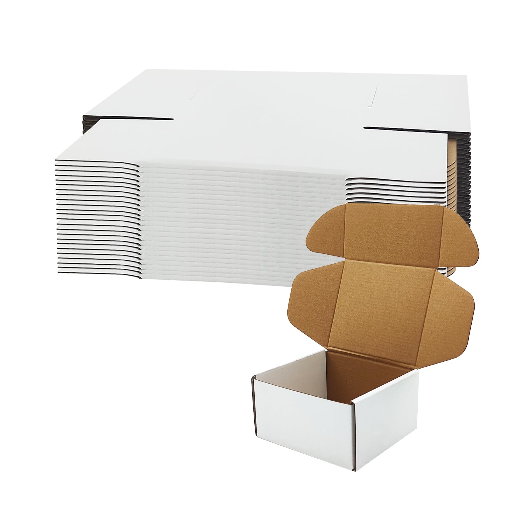 Amazon.com: 6x5x3 inch Shipping Boxes, White Corrugated Cardboard