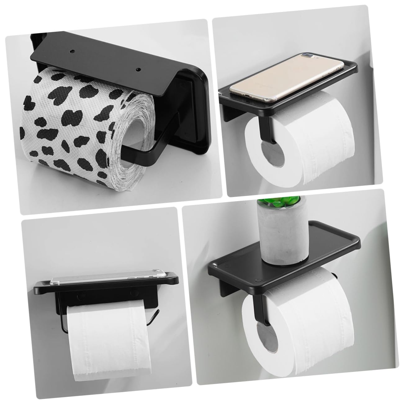 Operitacx 2 Piezas De Rollo Portarrollos sin Perforaciones Soporte de Papel higiénico con Almacenamiento Soporte de Papel higiénico en pie Sujetador de Papel Porta pañuelos