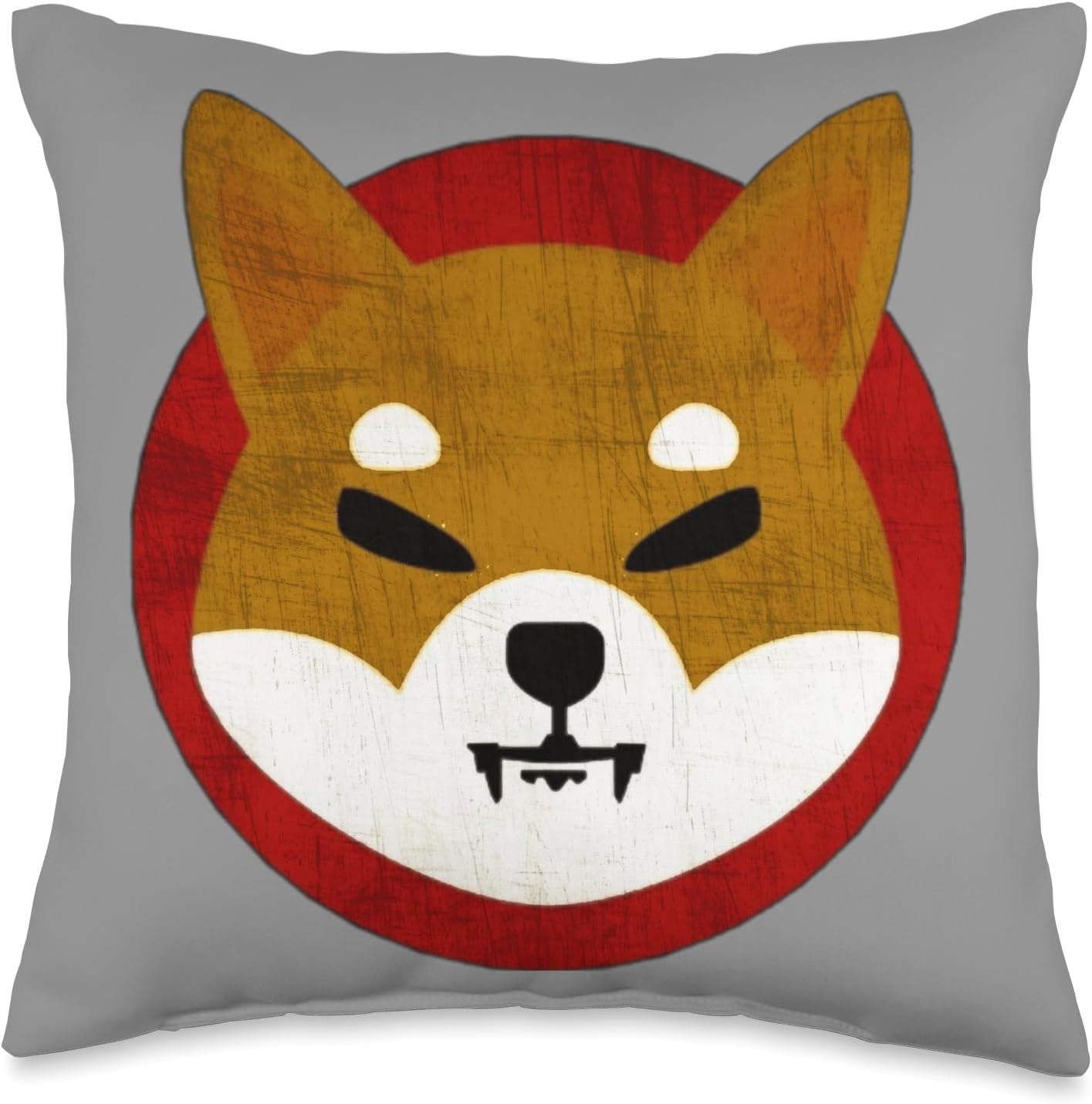 Shiba Inu Coin Vintage SHIB Logo Throw Pillow