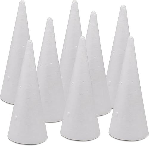 Miniatura 4 de Crafare Paquete de 4 conos de espuma para manualidades de 3.85 x 9.7 pulgadas para proyectos de árbol de Navidad, decoración de bodas, centros de