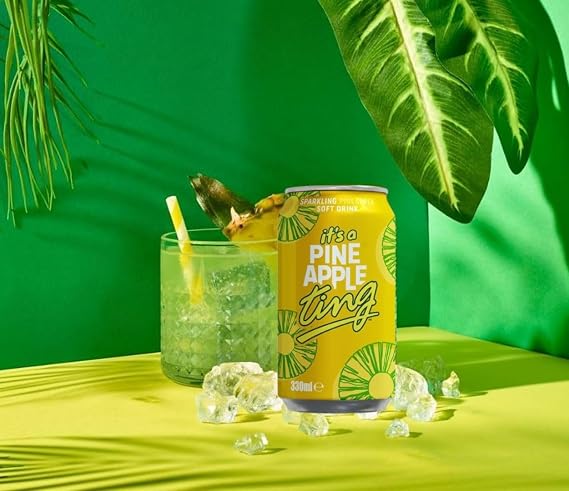 Ting Pineapple Drink, 330ml | PACK OF 24 | Sparkling Soft Drink | Can | Carbonated Pineapple Juice.